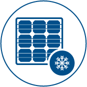 Nieve sobre el módulo solar