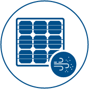 Sand auf dem Solarmodul